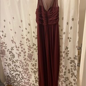 David’s bridal bridesmaids dress in “wine”